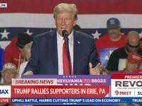 Donald Trump flats a plan to end crime reminiscent of ‘The Purge’ during a rally in Erie, Pennsylvania.