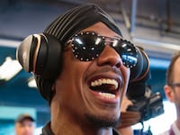 Television personality Nick Cannon in attendance prior to the 102nd running of the Indianapolis 500 at Indianapolis Motor Speedway.