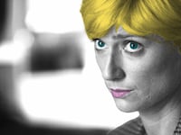 Photo illustration of Princess Diana in a film still from 'The Crown.'
