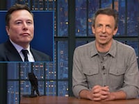 Seth Meyers talking about Elon Musk.