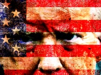 Donald Trump, american flag photo illustration