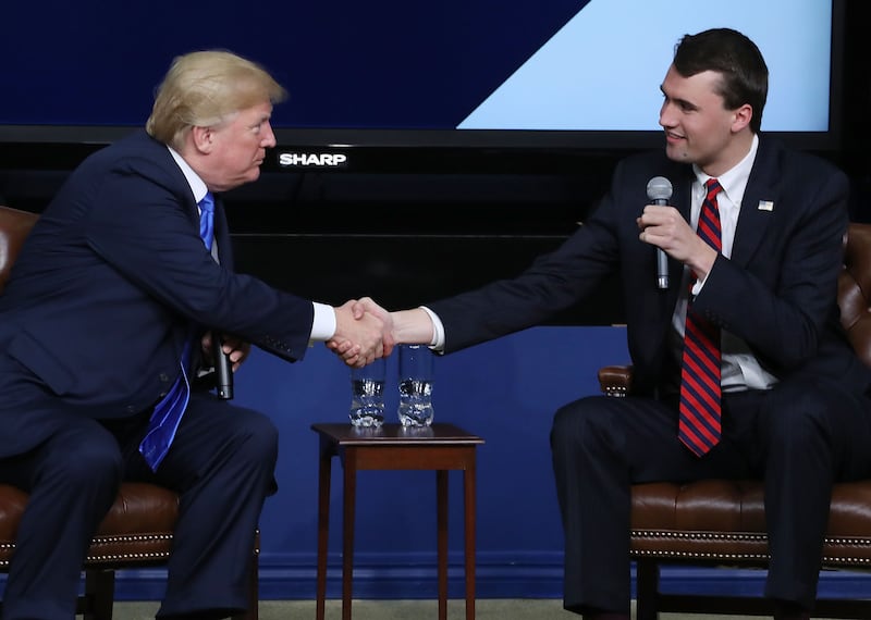 Donald Trump (left) and Charlie Kirk (right)