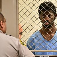 Rapper Lil Nas X looks on at the conclusion of his arraignment at Los Angeles Superior Court on August 25, 2025.