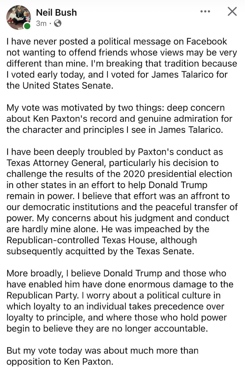 Facebook/Neil Bush
