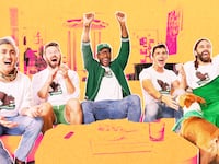 A photo illustration of the cast of the new season of Queer Eye.