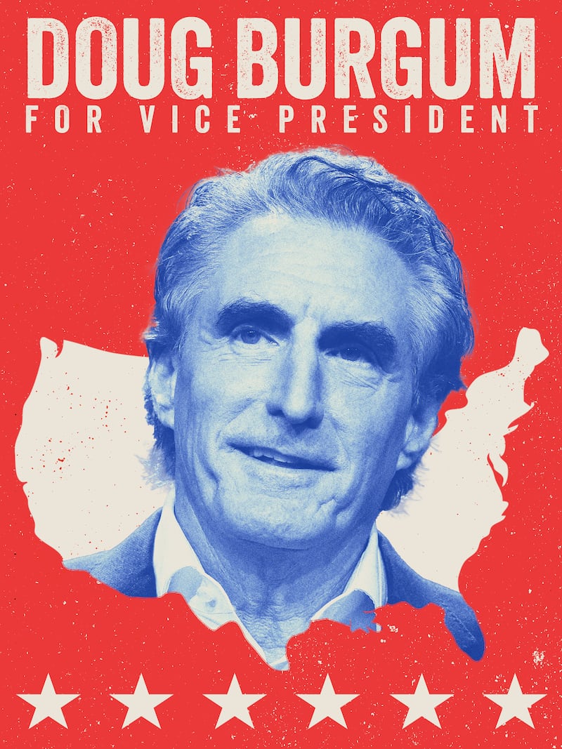 Vice Presidential campaign poster featuring Doug Burgum