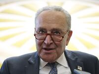 WASHINGTON, DC - JUNE 30: U.S. Senate Minority Leader Chuck Schumer (D-NY) speaks to reporters at the Capitol Building on June 30, 2025 in Washington, DC. Republican leaders are pushing to get President Donald Trump's so-called "One, Big, Beautiful Bill," Act through Congress and to his desk before the July 4 Independence Day holiday. (Photo by Alex Wong/Getty Images)