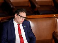 U.S. Rep.-elect George Santos (R-NY) watches congressional proceedings.