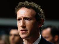 Mark Zuckerberg stares forward during hearing.