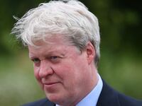 Charles Spencer, brother of Britain's Princess Diana arrives at Kensington Palace for the unveiling of a new statue to his sister on what have been Princess Diana's 60th birthday in London on July 1, 2021.