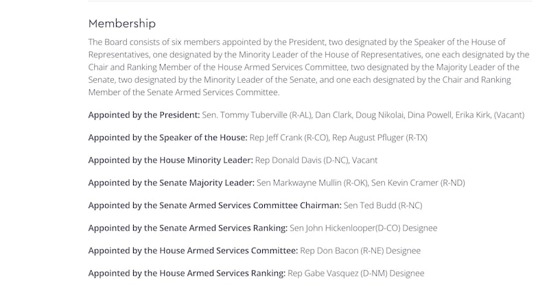 Erika Kirk's name has been added to the board's website.