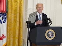 Joe Biden at the White House reading from a teleprompter