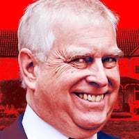 A photo illustration of ex Prince Andrew Mountbatten-Windsor and Marsh Farm for The Royalist podcast.