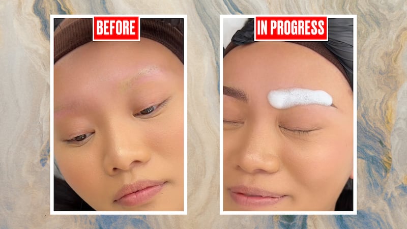 Eyebrow transformation before and after