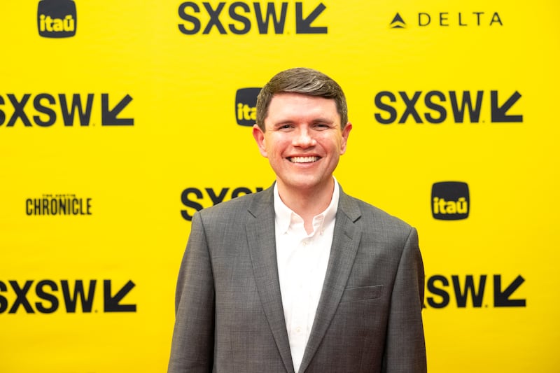 Rep. James Talarico arrives as a featured session at the 2024 SXSW Conference and Festivals.