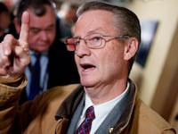 Rep. Tim Burchett (R-TN) speaks to reporters following a House Republican caucus meeting at the U.S. Capitol on February 25, 2025 in Washington, DC.