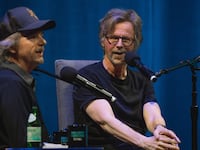 Comedians David Spade and Dana Carvey record an episode of "Fly on the Wall"