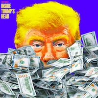 A photo illustration of Donald Trump for Inside Trump's Head podcast.
