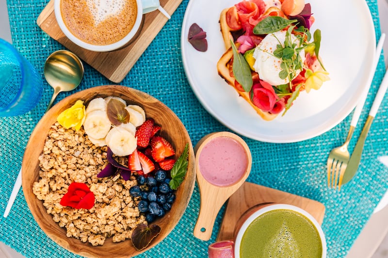 Healthy foods overhead