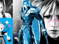 A photo illustration shows Sephiroth and Cloud from old games and new.