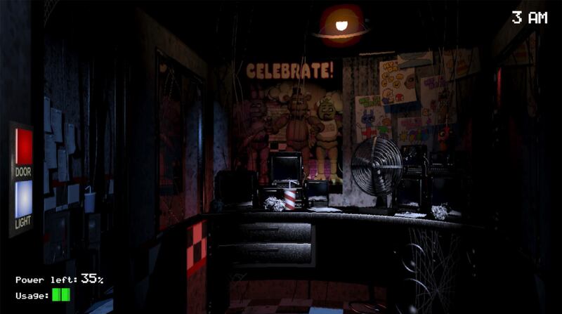 A scene from the first Five Nights at Freddy’s video game.