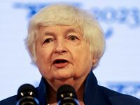 U.S. Treasury Secretary Janet Yellen addresses a news conference during a G20 finance ministers' and Central Bank governors' meeting