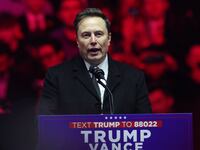 Elon Musk speaks at Donald Trump's pre-inauguration victory rally on Jan. 19, 2025, in Washington, D.C.