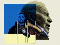 Photo illustration of Joe Biden and Vladimir Zelensky from NATO-Ukraine Summit 2023 in Lithuania.