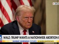 Donald Trump told Fox News’ Maria Bartiromo that a national abortion ban would be “off the table” if he were elected president – but failed to provide any firm promise.
