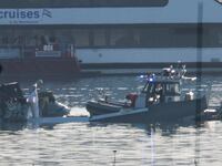 Emergency response units at the Potomac River.
