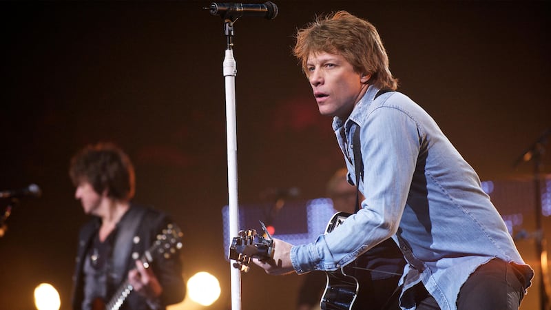 A photo of Bon Jovi performing