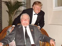 Former Polish President Lech Walesa with Donald Trump.