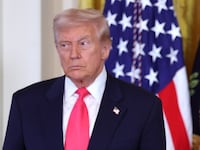 First lady Melania Trump speaks alongside U.S. President Donald Trump during the signing ceremony for the "Fostering the Future" executive order in the East Room of the White House on November 13, 2025 in Washington, DC.