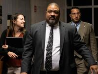 Manhattan District Attorney Alvin Bragg leaves criminal court, in New York, U.S., November 15, 2022.