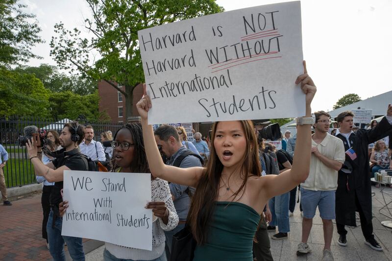 Harvard international student protest