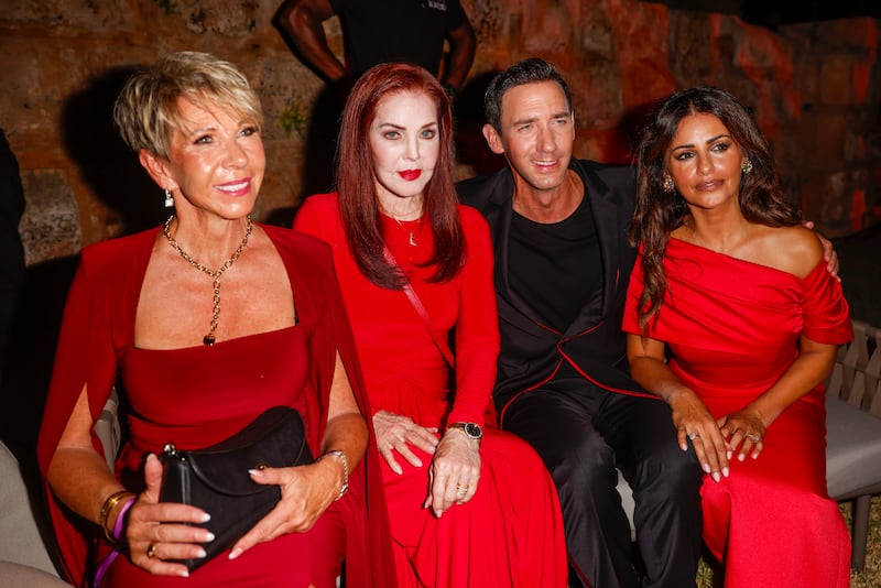 Silke Remus, Priscilla Presley, Marcel Remus and Monica Cruz during the Remus Lifestyle Night at Hotel Hilton Mallorca Galatzo on July 30, 2026, in Palma de Mallorca, Spain.