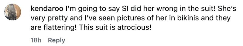 Some commenters thought Maher's swimsuit was unflattering.