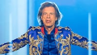 LAS VEGAS, NEVADA - NOVEMBER 06: Singer Mick Jagger of The Rolling Stones performs during a stop of the band's No Filter tour at Allegiant Stadium on November 6, 2021 in Las Vegas, Nevada. (Photo by Ethan Miller/Getty Images)