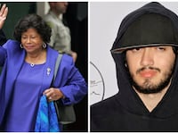 Side-by-side photos of Katherine Jackson, left, and Blanket Jackson, right.