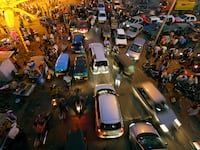 Traffic jam in Pune, Maharashtra, India