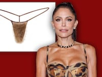 Bethenny Frankel with the Skims faux hair merkin thong