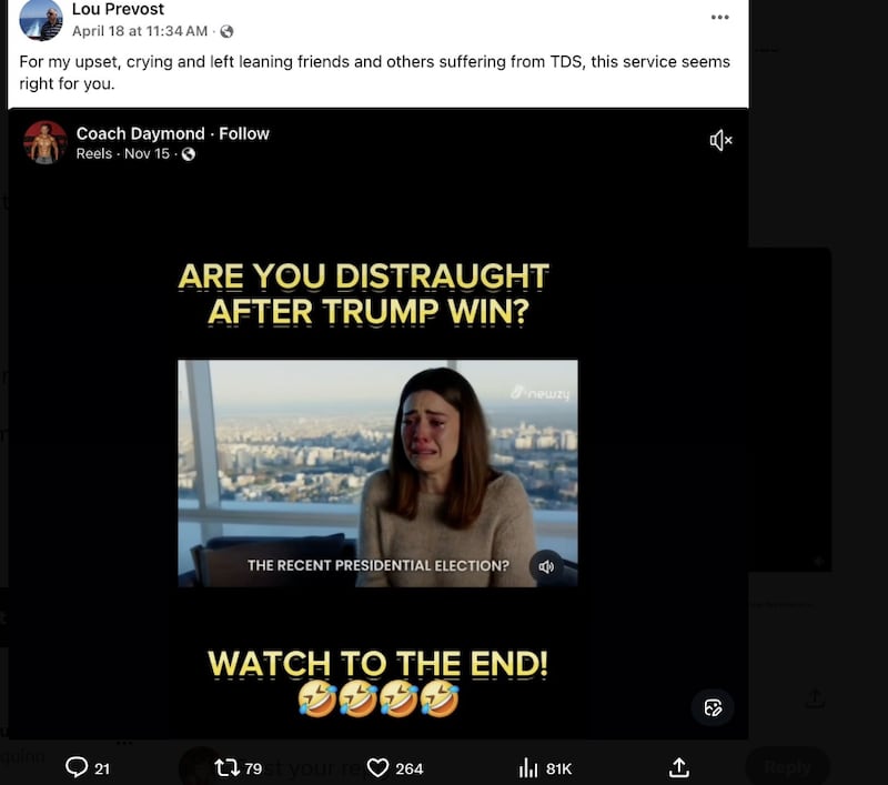 Prevost echoed the president's taunts against liberals in since-deleted posts.