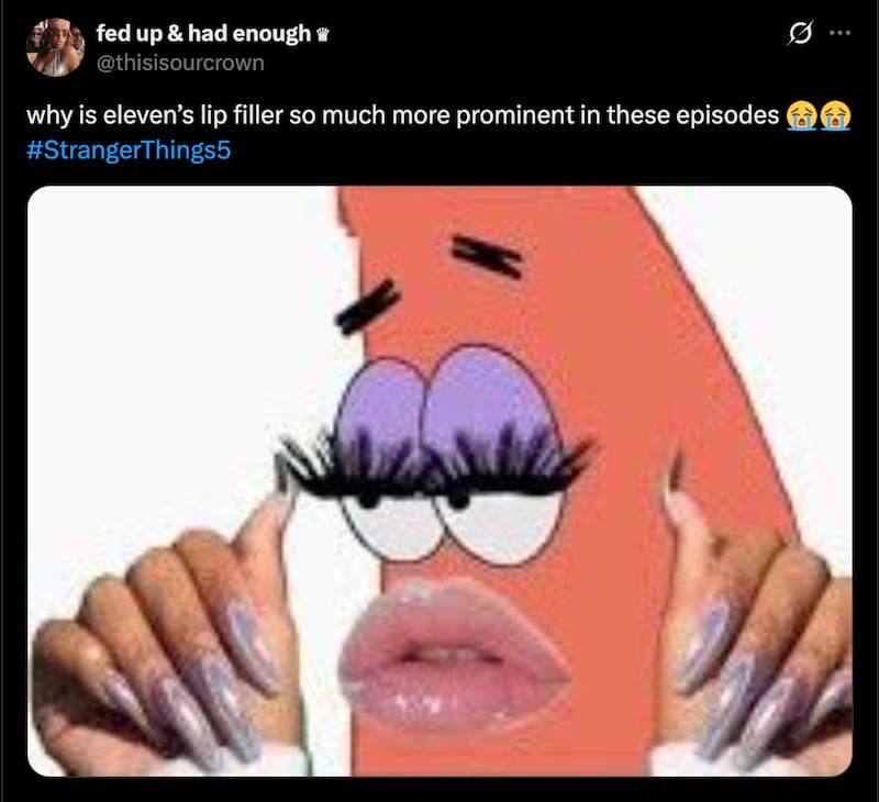 Stranger Things/Eleven's lips