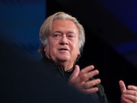 WASHINGTON, DC - APRIL 23: Chief Strategist to the President Steve Bannon speaks during the Semafor World Economy Summit 2025 at Conrad Washington on April 23, 2025 in Washington, DC. The Summit, held from April 23-25, gathers CEOs, government officials, financial leaders, and more for conversations on the state of the global economy. (Photo by Kayla Bartkowski/Getty Images)