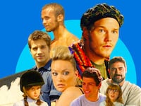 A photo composite of some of the guest stars on The O.C., including Olivia Wilde, Chris Pratt and Max Greenfield.