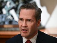 US National Security Advisor Mike Waltz speaks during a meeting with US President Donald Trump and US Ambassadors in the Cabinet Room of the White House in Washington, DC, on March 25, 2025. US National Security Advisor Mike Waltz on March 25 claimed "full responsibility" for mistakenly adding a journalist to a group chat in which top American officials discussed impending strikes in Yemen.
"I take full responsibility. I built the group; my job is to make sure everything's coordinated," Waltz told Fox News host Laura Ingraham in his first interview on the security breach, adding that he does not personally know Jeffrey Goldberg, the journalist who was added to the chat. (Photo by Mandel NGAN / AFP) (Photo by MANDEL NGAN/AFP via Getty Images)