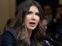 Secretary of Homeland Security Kristi Noem testifies during a House Homeland Security Committee hearing titled "Worldwide Threats to the Homeland" on Capitol Hill in Washington, DC, on December 11, 2025.