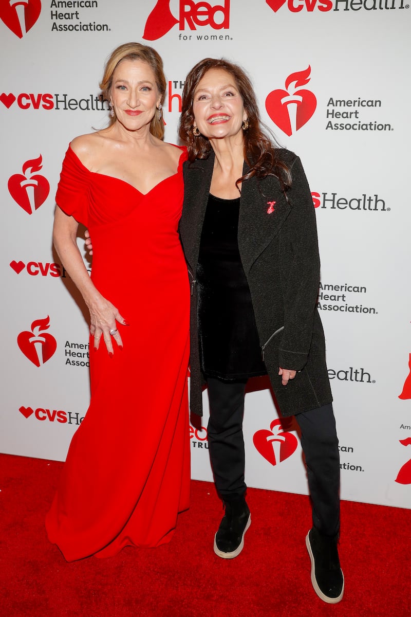 Edie Falco and Aida Turturro attend the The American Heart Association's Red Dress Collection Concert 2026 at Jazz at Lincoln Center on January 29, 2026 in New York City.