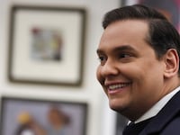 George Santos (R-NY) walks to a series of votes including a vote to expel him from the House of Representatives, on Capitol Hill in Washington, U.S., December 1, 2023.