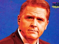 A photo illustration of Scott Jennings.